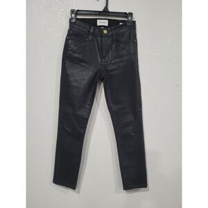 Frame Women's Le Skinny de Jeanne Black Shine Noir Jeans size 27 #P3